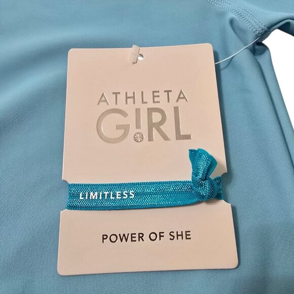 Athleta Girl Long Sleeve Rashguard In Aqua Sz L/12 NWT - Picture 10 of 11